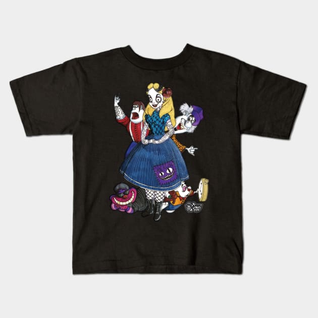 Alice in Wonderland Kids T-Shirt by The Art of Sammy Ruiz